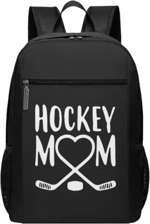 Hockey Mom Travel Laptop Backpack, Business Anti Theft Slim Sturdy Laptops Backpacks, College Computer Bag Gift for Men & Women Fits 17 Inch Notebook,Black