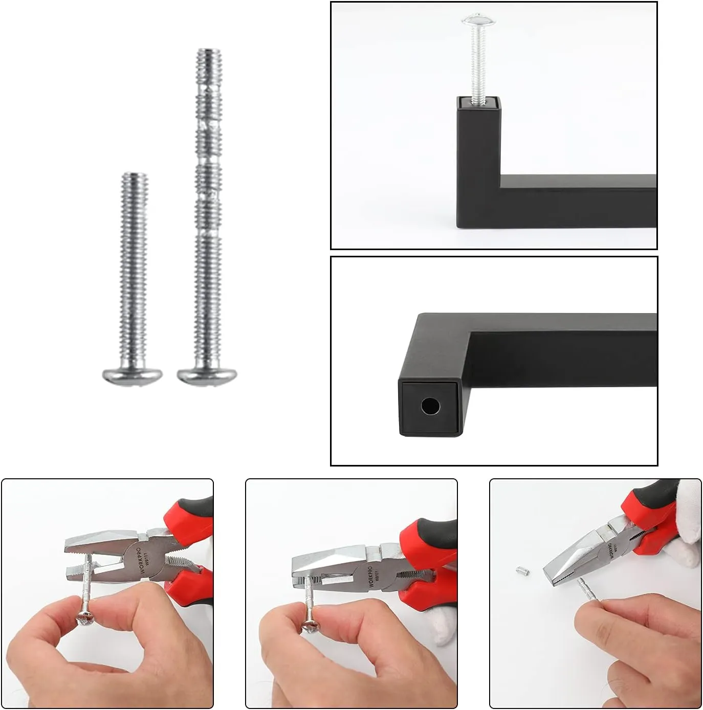 homdiy 25 Pack Black Cabinet Pulls 5 Inch Matte Black Cabinet Pulls Stainless Steel Drawer Dresser Handles, Center to Center 128mm Drawer Handles Stainless Steel Dresser Hardware Square Bar Hardware