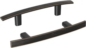homdiy 5 Pack Cabinet Handles Oil Rubbed Bronze Pulls 3 inch Hole Centers Arch Cabinet Hardware Bronze Drawer Pulls Modern Kitchen Furniture Handles