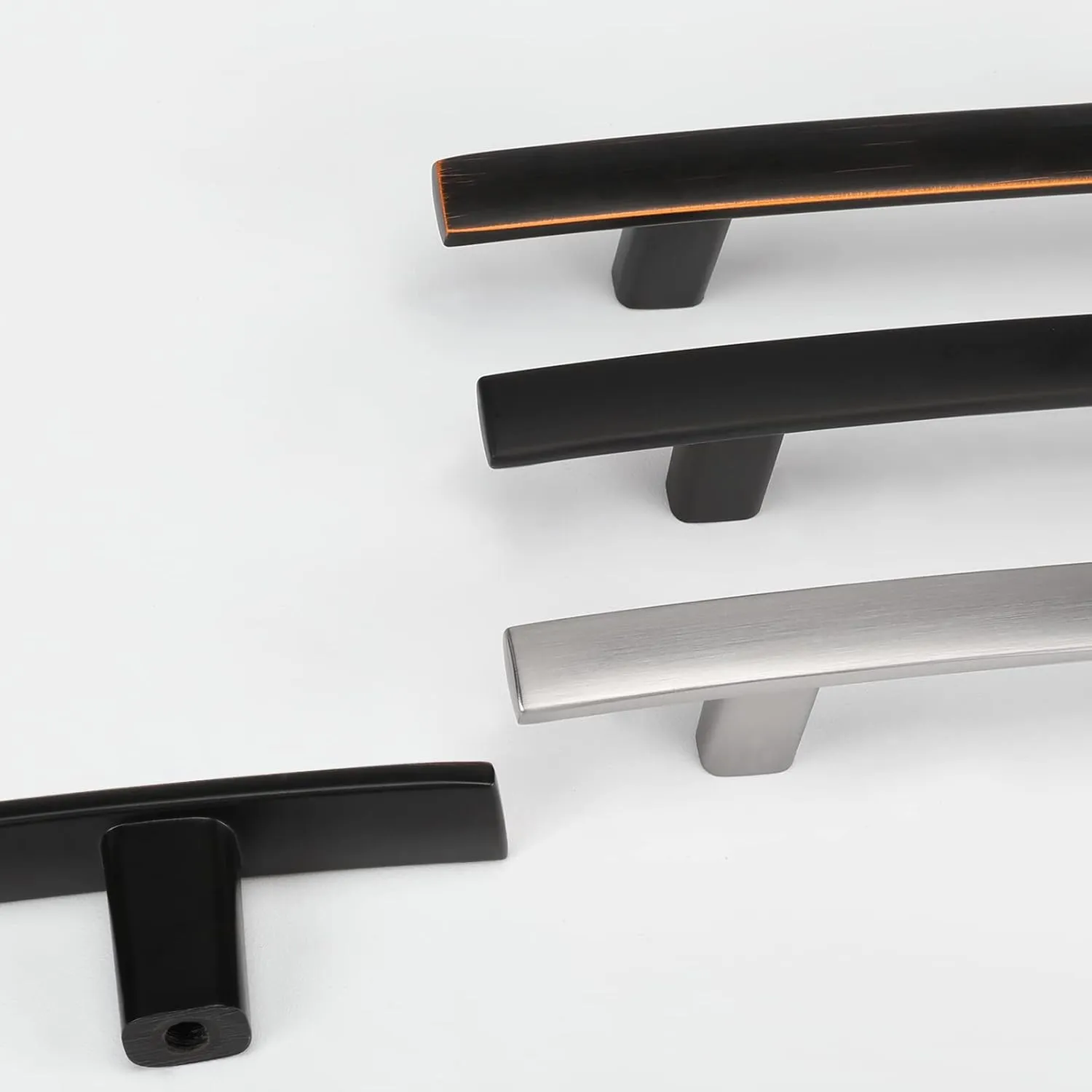 homdiy 5 Pack Cabinet Handles Oil Rubbed Bronze Pulls 3 inch Hole Centers Arch Cabinet Hardware Bronze Drawer Pulls Modern Kitchen Furniture Handles
