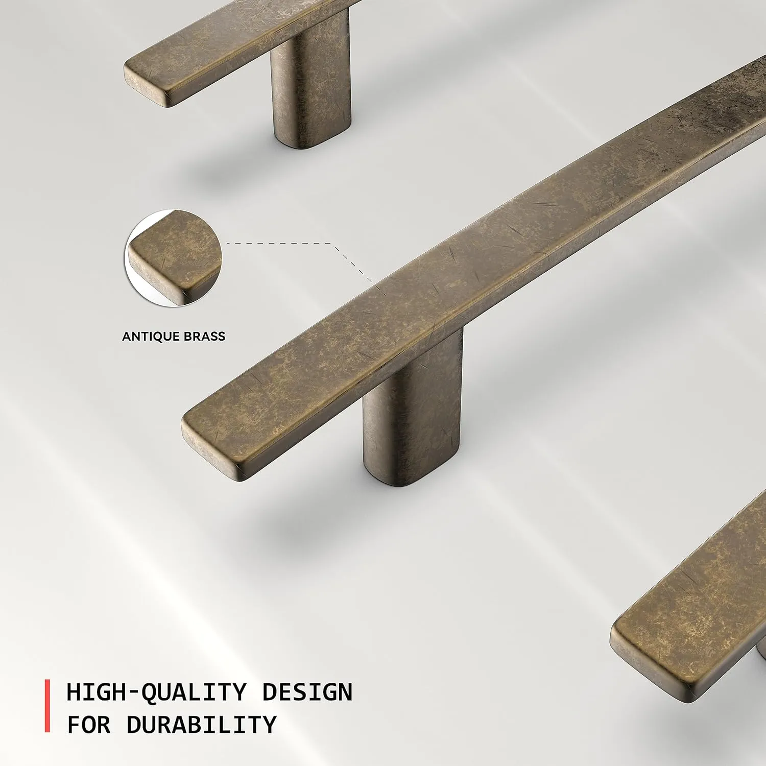 homdiy 5 Pack Retro Brass Cabinet Handles Antique Cabinet Pulls Classic Vintage Kitchen Handles Zinc Alloy 3 Inch Hole Centers Drawer Pulls for Kitchen Bathroom