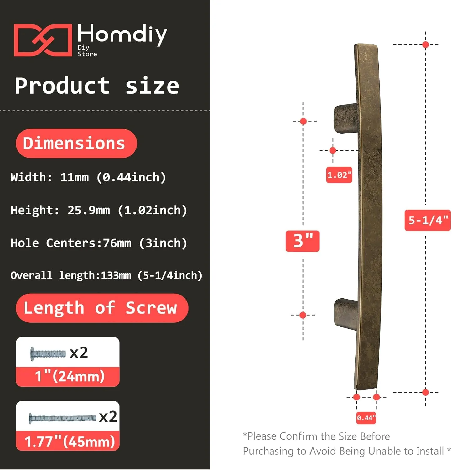 homdiy 5 Pack Retro Brass Cabinet Handles Antique Cabinet Pulls Classic Vintage Kitchen Handles Zinc Alloy 3 Inch Hole Centers Drawer Pulls for Kitchen Bathroom