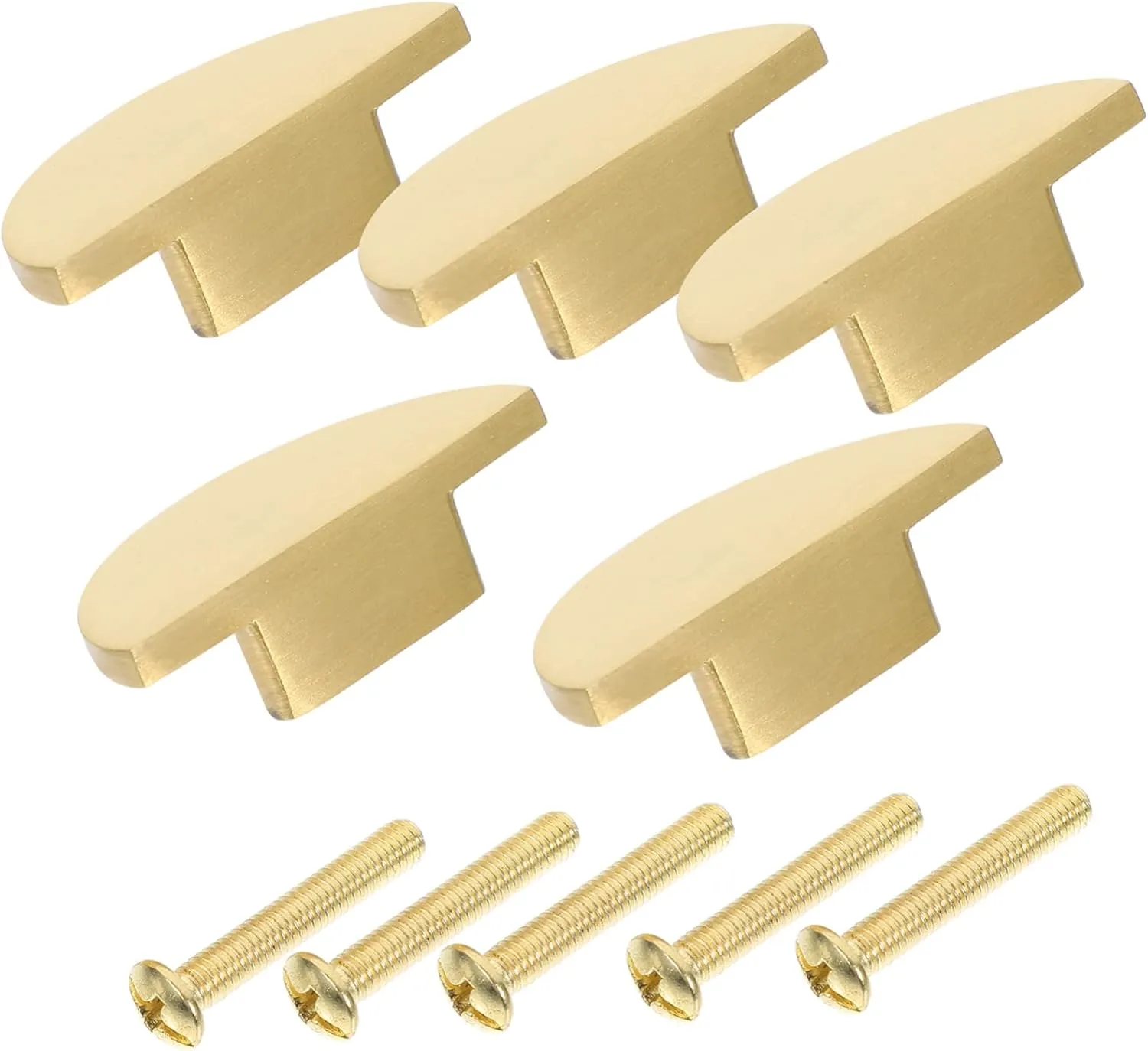 Homoyoyo 5pcs Pure Copper Handles Small Cabinet Knobs Modern Decorative Drawer Pulls Easy to Install for Furniture