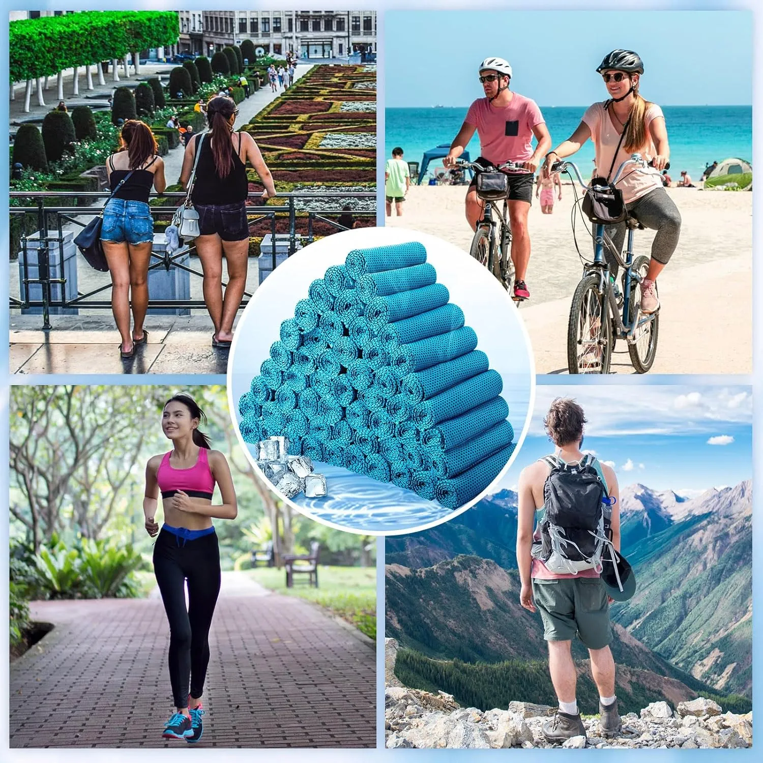 Honoson Cooling Towel Bulk - Neck & Face Cool Chilly Towels Microfiber Breathable Sport Sweat Rag for Gym, Yoga, Travel, Camping, Running, Outdoor