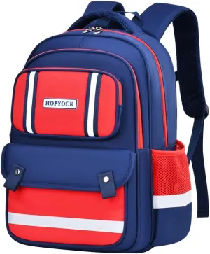HOPYOCK-School Bags for Boys and Girls,Multi-Pocket Unisex Elementary School Backpack with Reflective Design,Kids Backpacks Fit for 4-12 Years Old