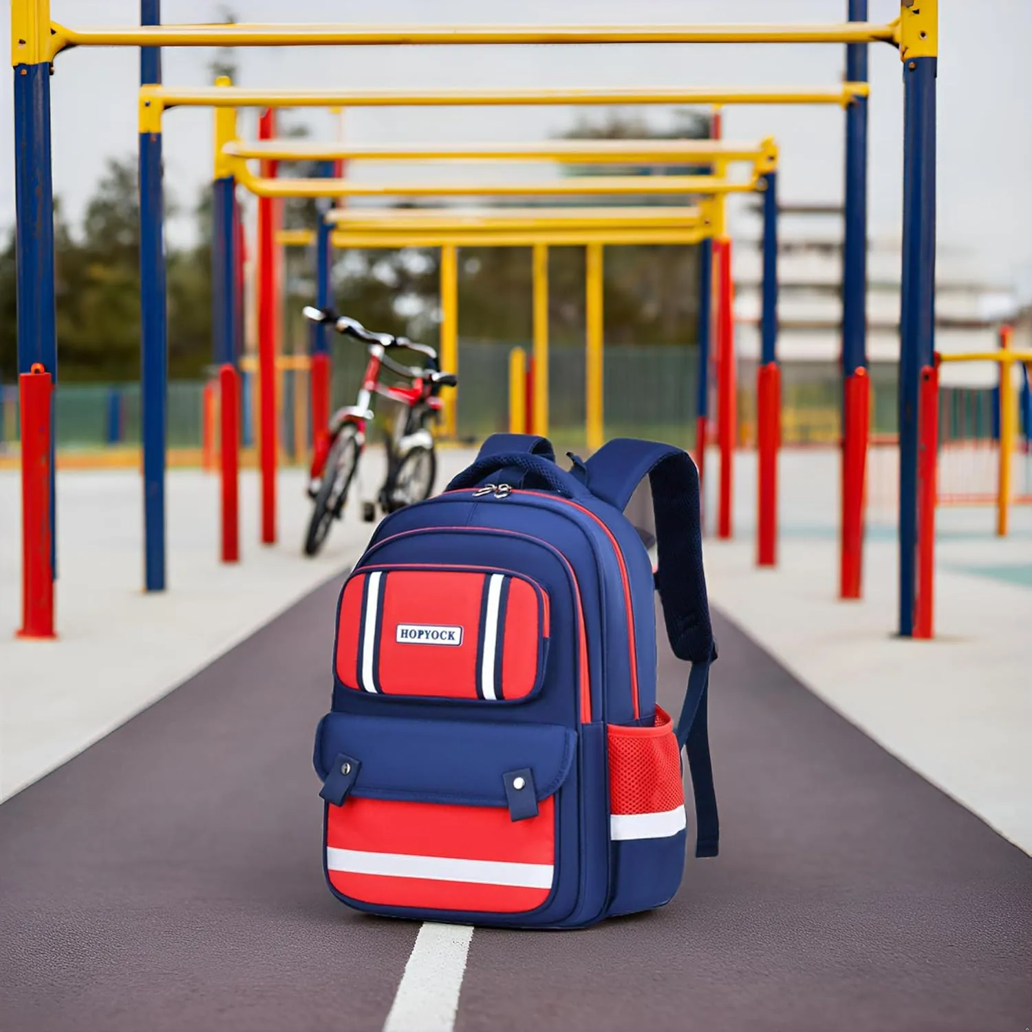 HOPYOCK-School Bags for Boys and Girls,Multi-Pocket Unisex Elementary School Backpack with Reflective Design,Kids Backpacks Fit for 4-12 Years Old