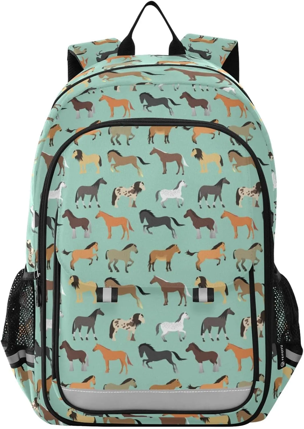 Horse Kids Backpack Elementary Middle School BookBag Travel Bag for Girls Teens Boys Kids 17.7 Inch