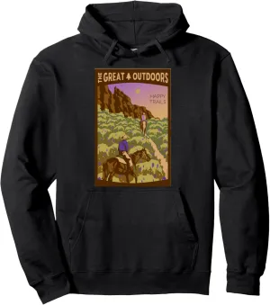 Horseback Riding Vintage Travel Poster Pullover Hoodie