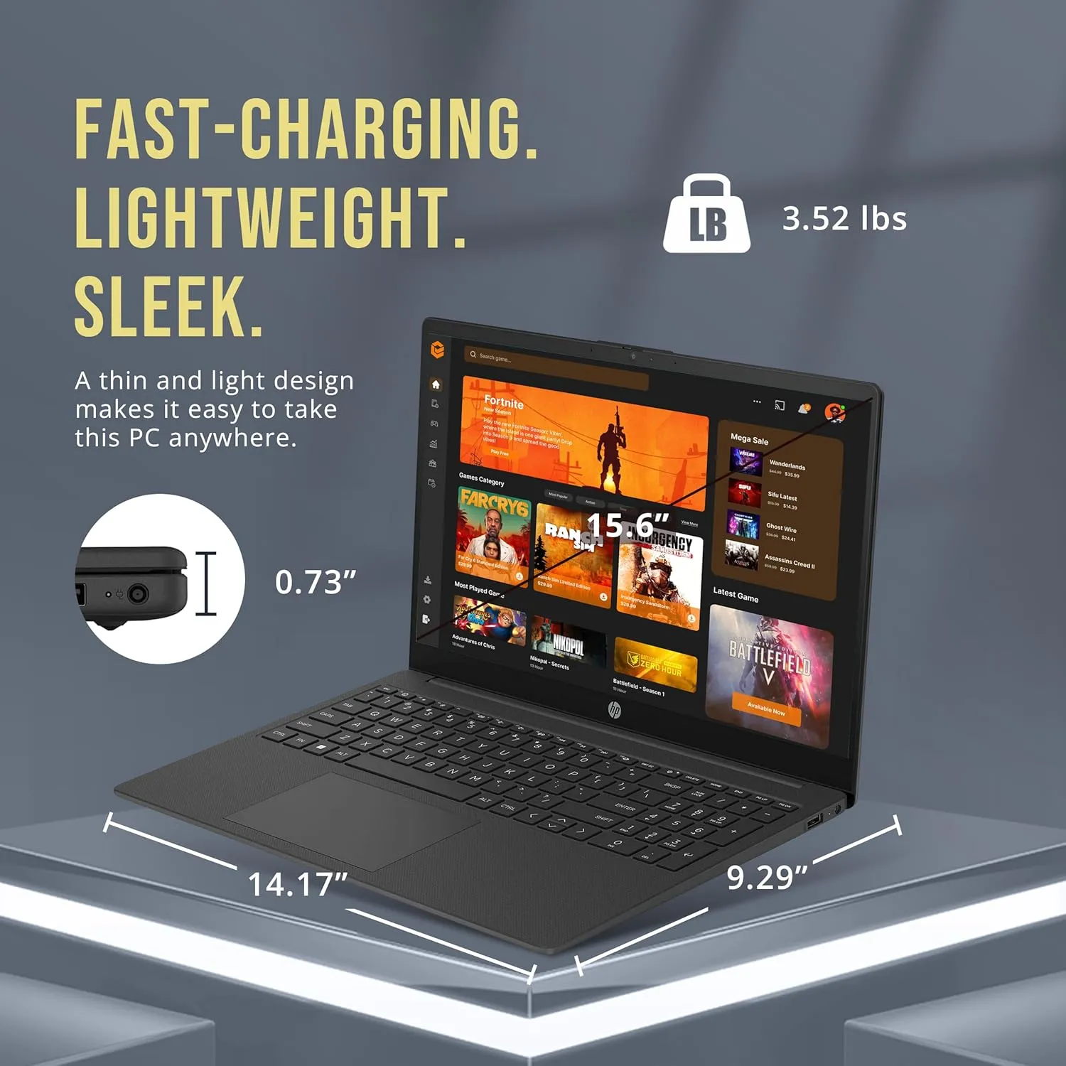 HP 15.6" HD Laptop, Intel N200 Processor, 8GB RAM, 288GB Storage(128GB SSD 160GB Docking Station Set), Intel UHD Graphics, Numeric Keypad, HD Webcam, Wi-Fi 6, 1 Year Office 365, Win 11 S, Black