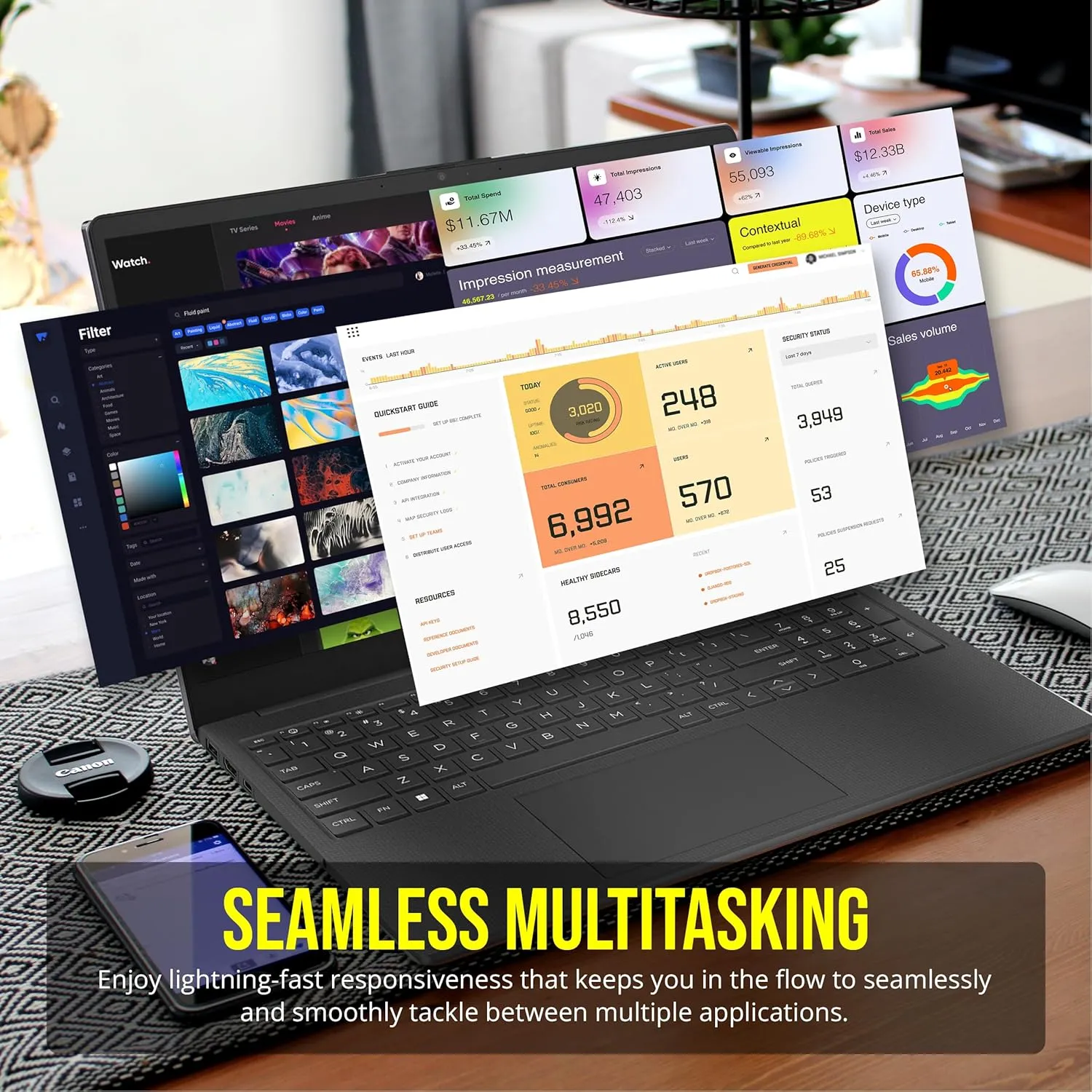 HP 15.6" HD Laptop, Intel N200 Processor, 8GB RAM, 288GB Storage(128GB SSD 160GB Docking Station Set), Intel UHD Graphics, Numeric Keypad, HD Webcam, Wi-Fi 6, 1 Year Office 365, Win 11 S, Black