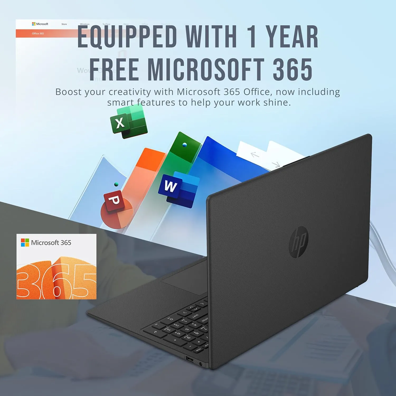 HP 15.6" HD Laptop, Intel N200 Processor, 8GB RAM, 288GB Storage(128GB SSD 160GB Docking Station Set), Intel UHD Graphics, Numeric Keypad, HD Webcam, Wi-Fi 6, 1 Year Office 365, Win 11 S, Black
