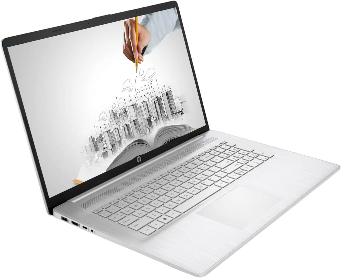 HP 17 Business Laptop, 17.3” HD  Display, 11th Gen Intel Core i3-1125G4 Processor, 16GB RAM, 1TB SSD, Wi-Fi, HDMI, Webcam, Windows 11 Pro, Silver