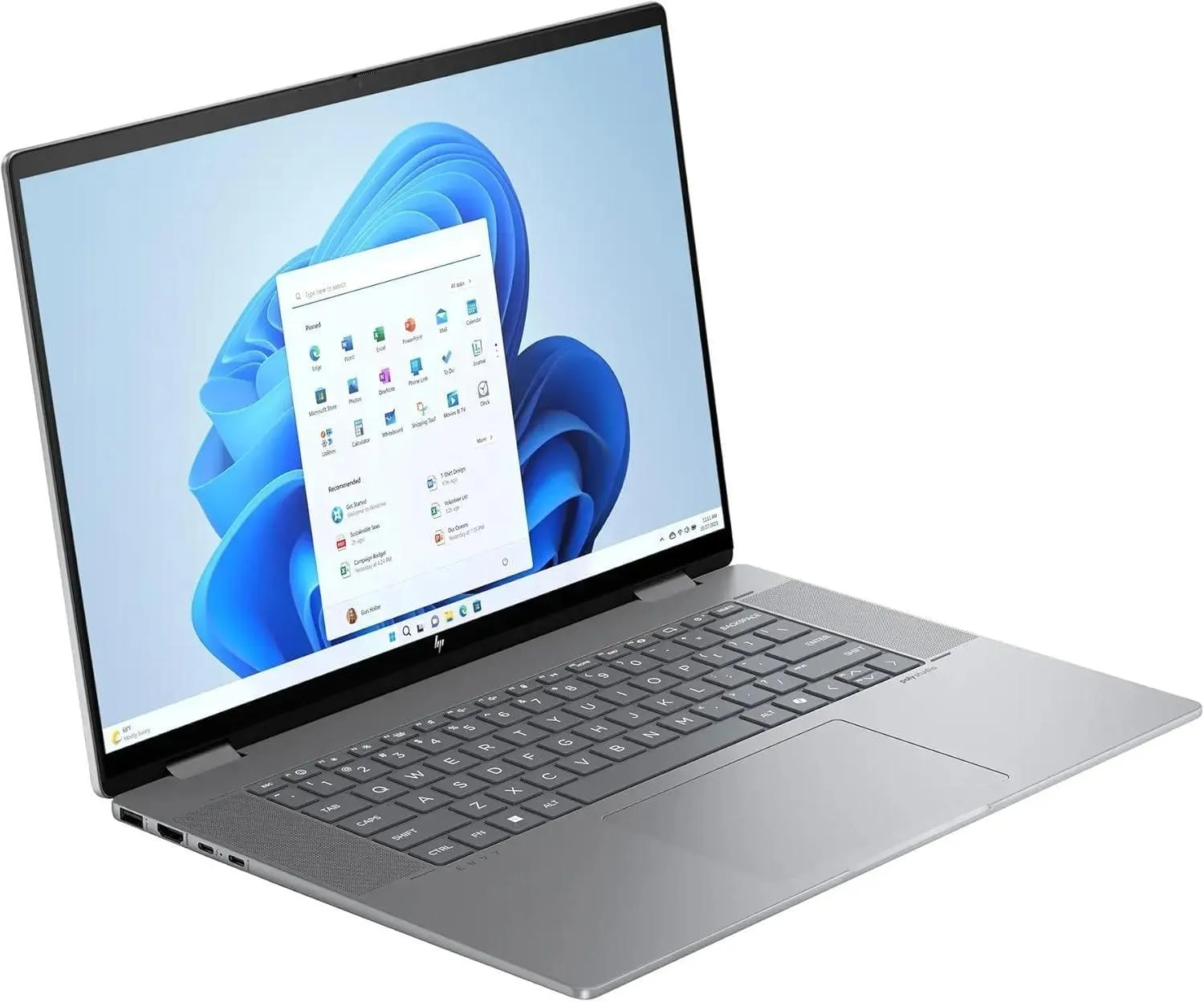 HP Envy x360 2-in-1 16" WUXGA Touchscreen Laptop, AMD Ryzen 5 8640HS Processor, 8GB RAM 1TB SSD, 5MP IR Camera, Wi-Fi 6E, Bluetooth, Backlit Keyboard, Windows 11 Pro, Silver