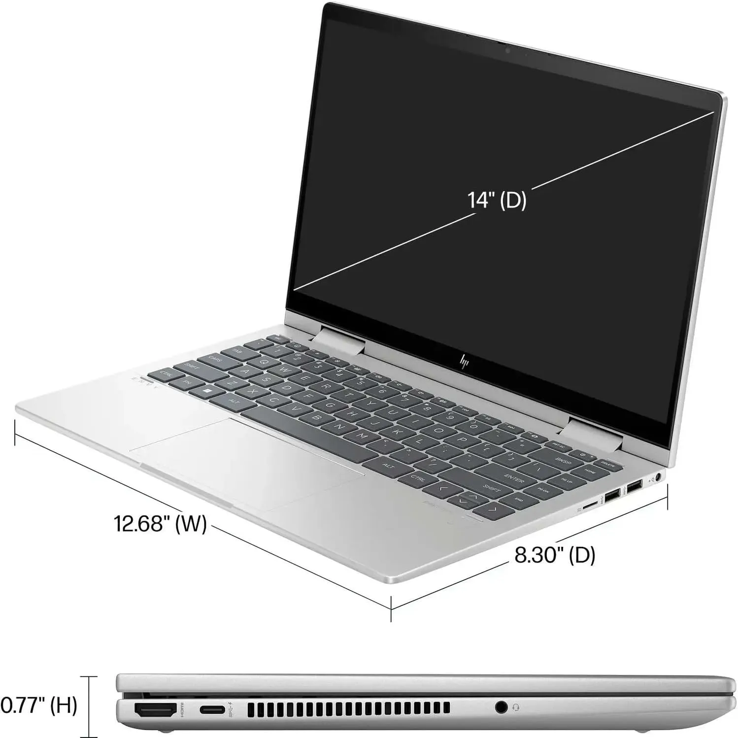 HP Envy x360 2-in-1 Touchscreen Laptop, 14" FHD, 10-Core Intel Core 5 120U (Beats i7-1255U), 8GB RAM, 1TB SSD, FP Reader, Backlit, WiFi 6E, Stylus Pen, Microsoft Office Lifetime Suite, Win 11