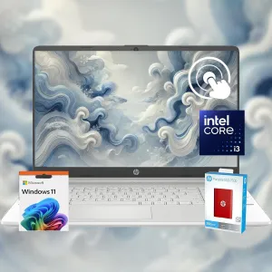 HP Pavilion 15.6" Touchscreen Laptop with 12 Months Microsoft • 40GB RAM • 1TB Storage (512GB SSD   512GB External HD) • Intel Core 6-Core CPU • Upto 12 Hours Battery • w/WOWPC Bundle • Win 11