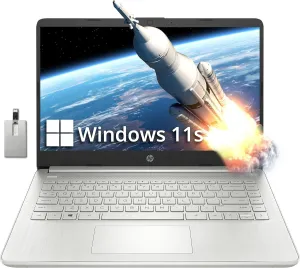 HP Stream 14" HD BrightView Laptop, Intel Celeron N4120, 16GB RAM, 256GB Storage (128GB eMMC   128GB USB Card), Intel UHD Graphics, HD Camera, Fast Charge, 1 Year Office 365, Win 11 S, Silver