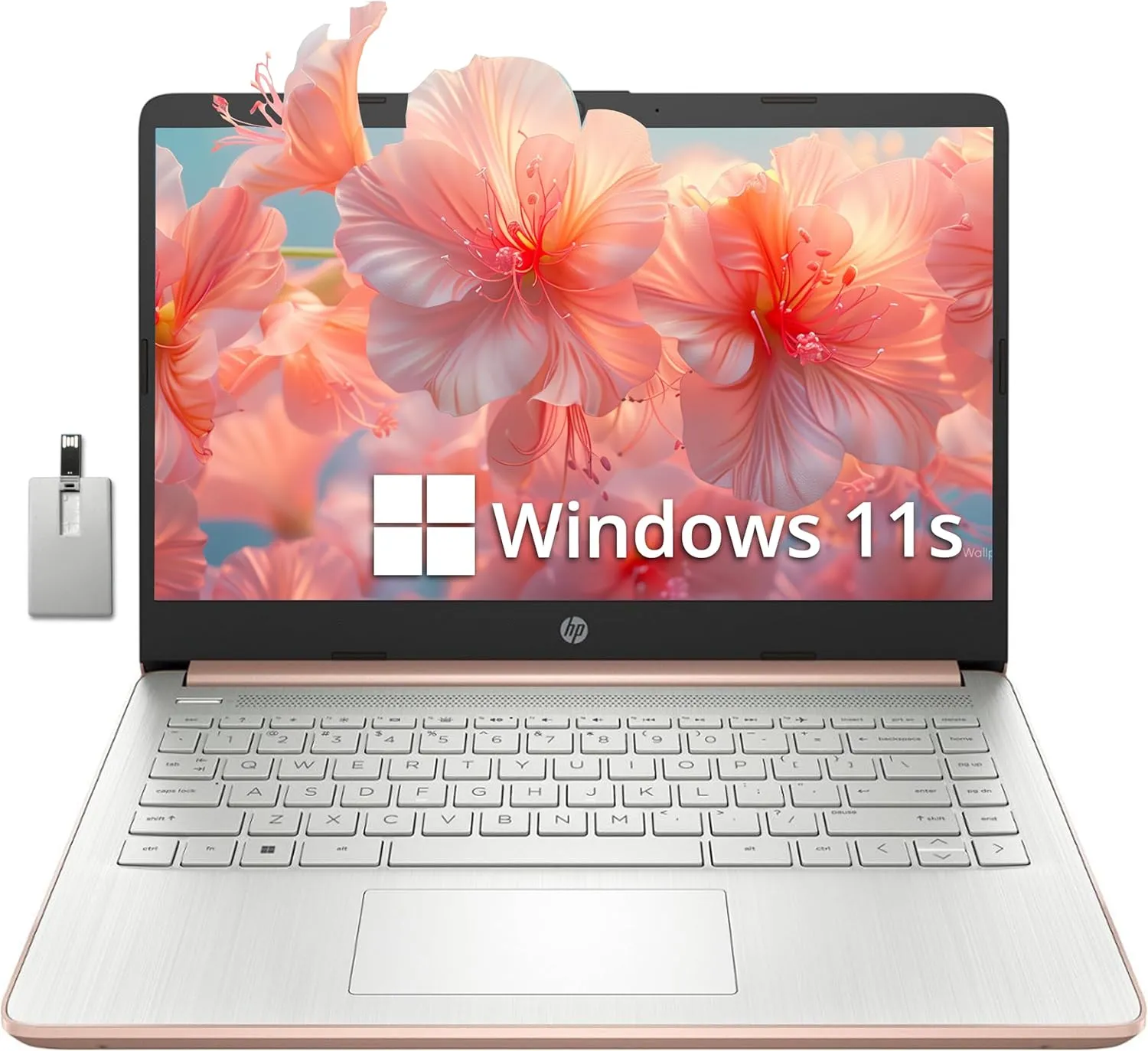 HP Stream 14" HD BrightView Laptop, Intel Celeron N4120, 8GB RAM, 256GB Storage (128GB eMMC   128GB USB Card), Intel UHD Graphics, HD Camera, Fast Charge, 1 Year Office 365, Win 11 S, Gold
