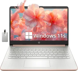 HP Stream 14" HD BrightView Laptop, Intel Celeron N4120, 8GB RAM, 256GB Storage (128GB eMMC   128GB USB Card), Intel UHD Graphics, HD Camera, Fast Charge, 1 Year Office 365, Win 11 S, Gold