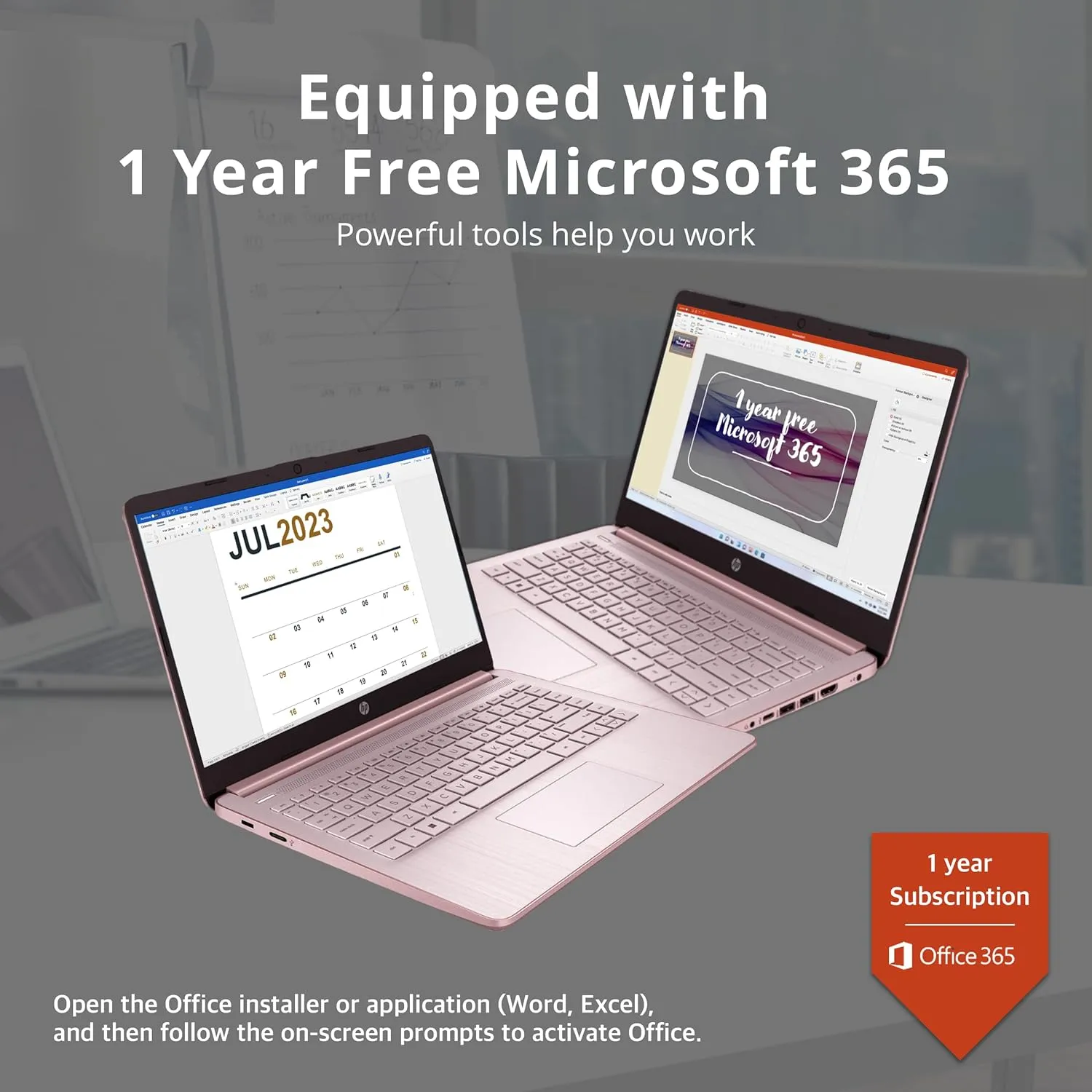HP Stream 14" HD BrightView Laptop, Intel Celeron N4120 Processor, 16GB RAM, 64GB Storage, Intel HD Graphics, Webcam, 1 Year Office 365, Pink, Windows 11 S, 32GB Hotface USB Card