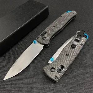 HUAAO EDC Bugout Knife, Axis Lock Knife with 8Cr13MoV Blade, Carbon Fiber Handle, Folding Pocket Knife with Belt Clip for Camping