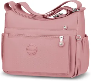 HUANLANG Nylon Crossbody Bags for Women Large Lightweight Travel Purse Women's Pocketbooks Multi Pocket Shoulder Bag