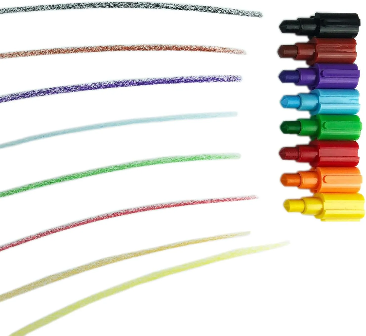 Huji Stacking Buildable 8 Colors Crayons Set, Connect Stack and Build Sideways and Up, Favorite Toys Kids Children Party Favors School Supplies Safe Non-Toxic, Easy to Hold (48)
