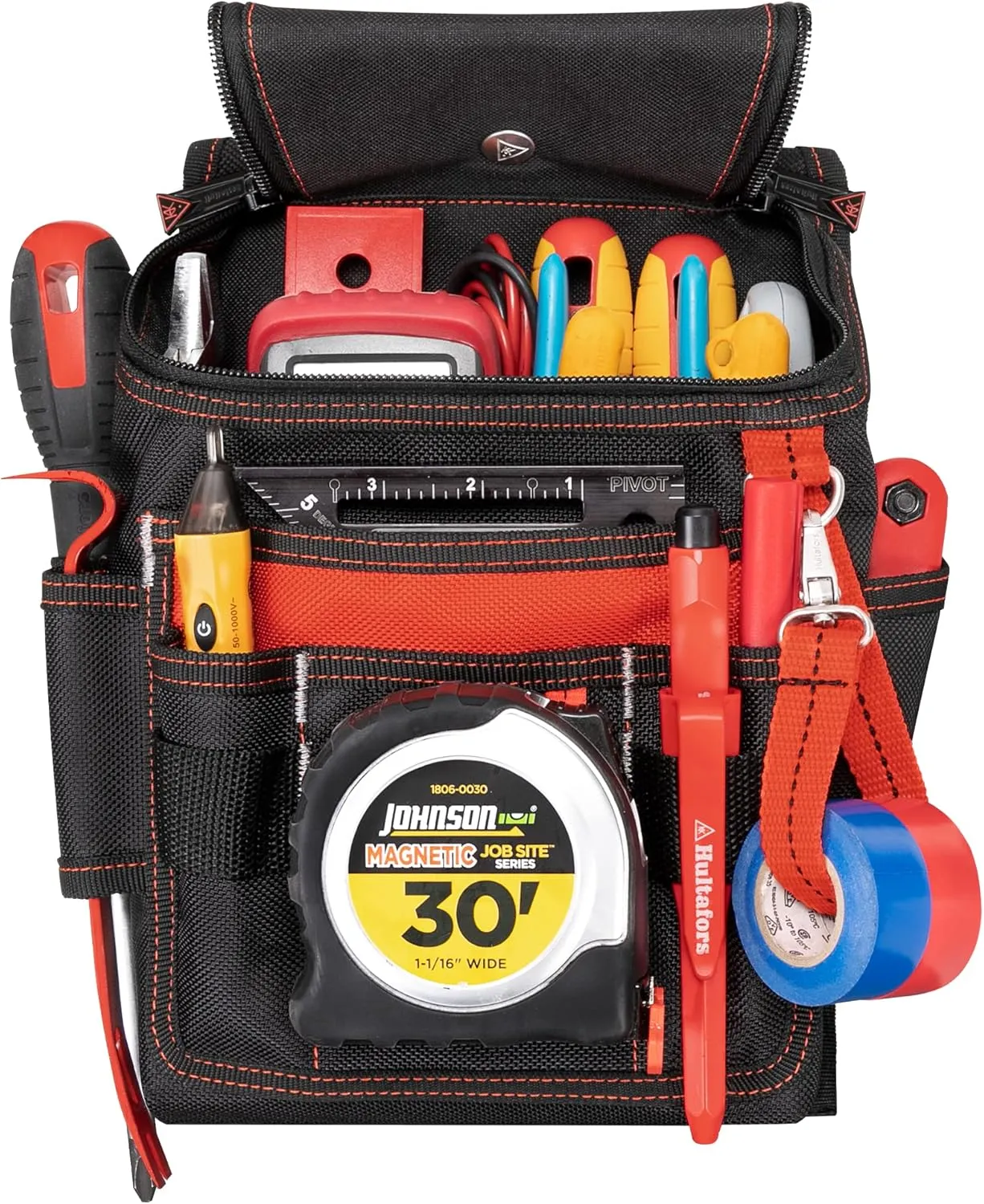 Hultafors Work Gear HT5124 Medium Ziptop Utility Pouch, Heavy Duty Ballistic Polyester, Double-Pull Zipper, Large Front Panel Pocket