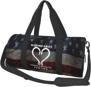 Husband And Wife Fishing Partners For Life Duffel Bag Gym Bag Travel Sports Tote Large Foldable Beach Swim Yoga4