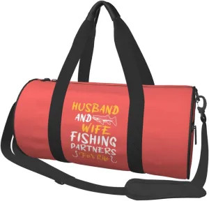 Husband And Wife Fishing Partners For Life Duffel Bag Gym Bag Travel Sports Tote Large Foldable Beach Swim Yoga6