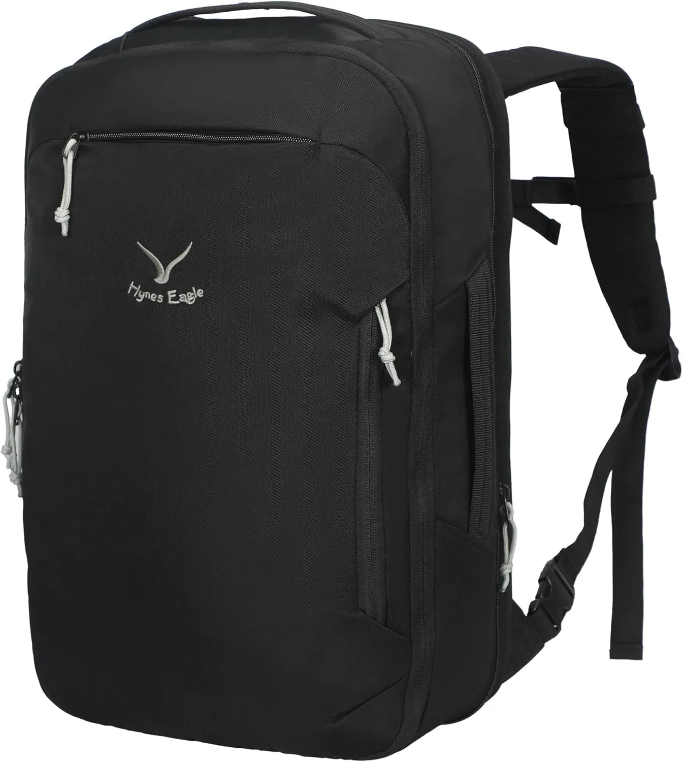 Hynes Eagle TSA Friendly Travel Backpack for Men Women Carry on Backpack 40L Flight Approved Laptop Backpack for 17 inches Compressible Weekender Bag Overnight Backpack Jet Black