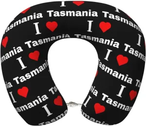 I Love Tasmania Neck Pillow Memory Foam U-Shaped Travel Neck Pillow for Airplanes Car Home