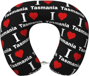 I Love Tasmania Neck Pillow Memory Foam U-Shaped Travel Neck Pillow for Airplanes Car Home