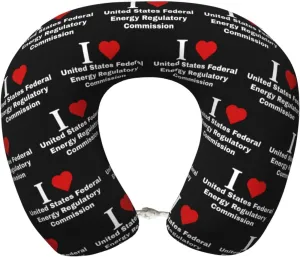 I Love United States Federal Energy Regulatory Commission Neck Pillow Memory Foam U-Shaped Travel Neck Pillow for Airplanes Car Home