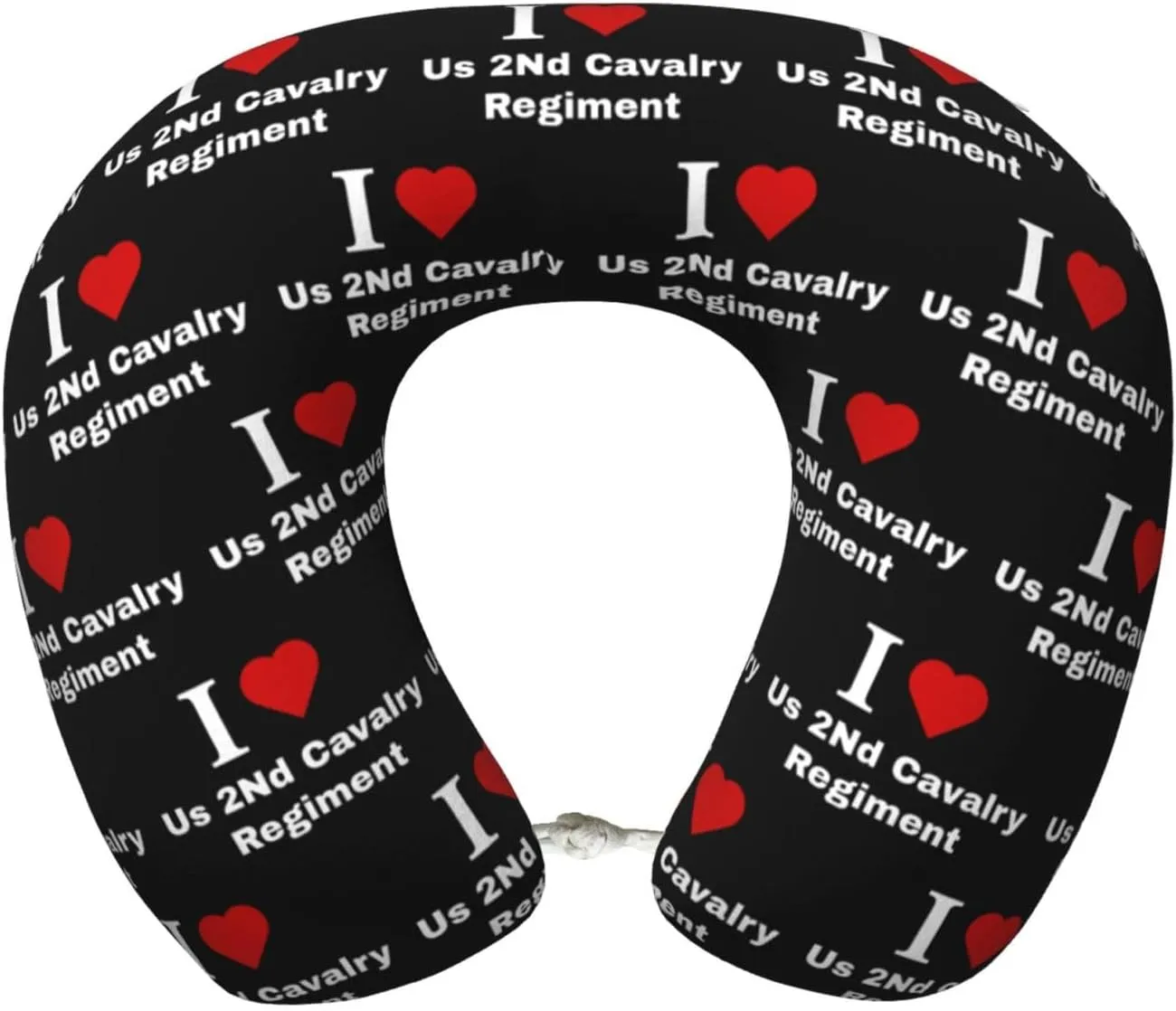 I Love Us 2Nd Cavalry Regiment Neck Pillow Memory Foam U-Shaped Travel Neck Pillow for Airplanes Car Home