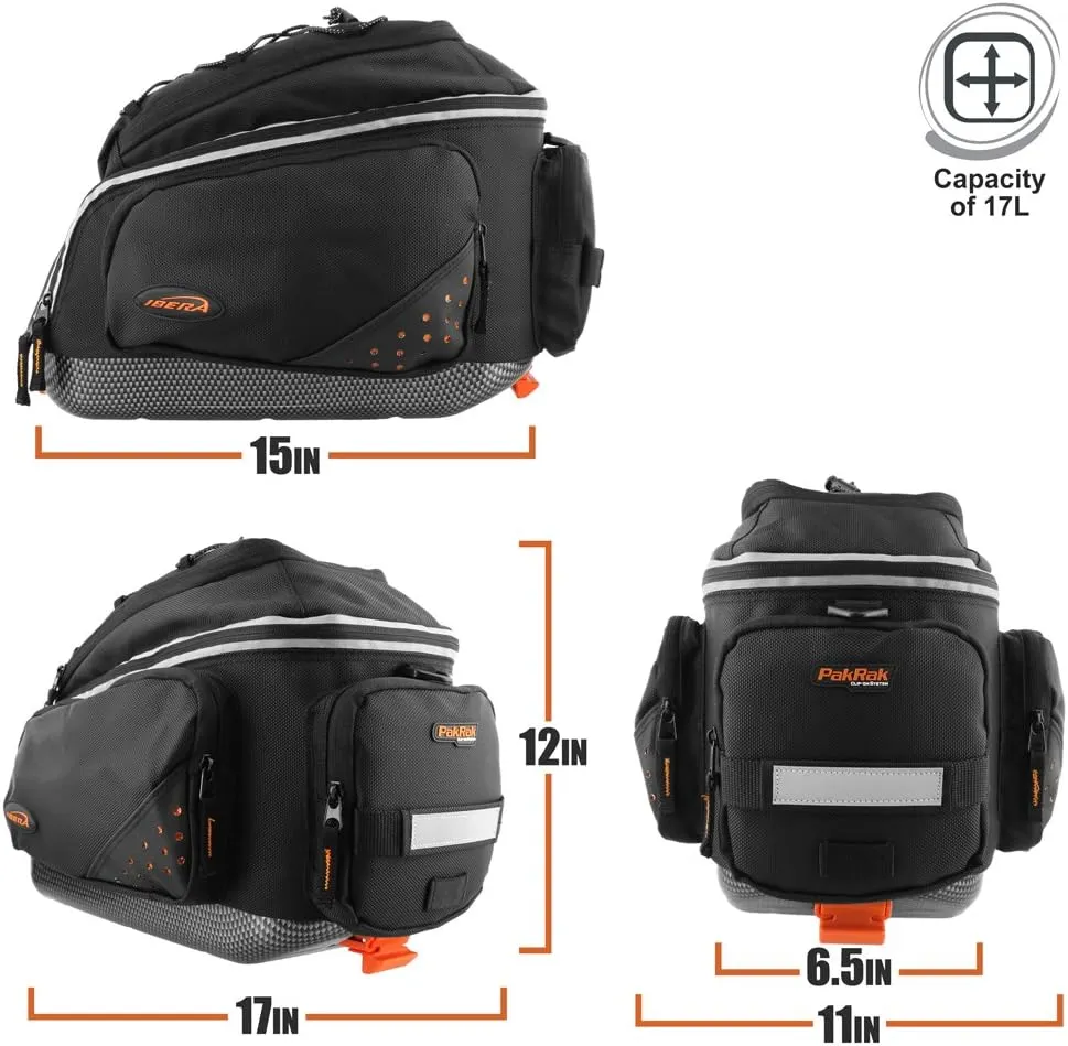 Ibera PakRak Bicycle Seat Post Commuter Rack and Quick-Release Bag