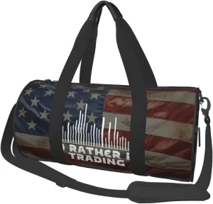 I'D Rather Be Trading Traders Forex Stocks Day Duffel Bag Gym Bag Travel Sports Tote Large Foldable Beach Swim Yoga7