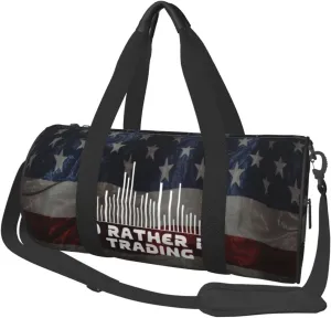 I'D Rather Be Trading Traders Forex Stocks Day Duffel Bag Gym Bag Travel Sports Tote Large Foldable Beach Swim Yoga8
