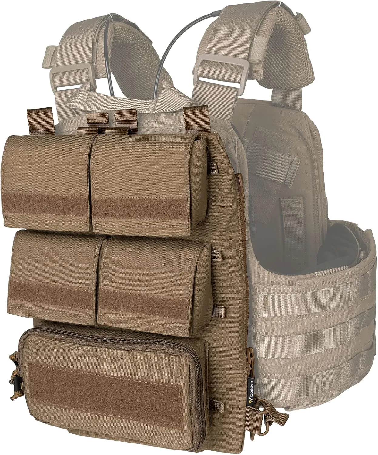 IDOGEAR Tactical Pouches Zip-on Panel Pouch Military Vest Accessory Bag for JPC 2.0 AVS CPC Vest