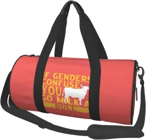 If Genders Confuse You Go Milk A Bull Duffel Bag Gym Bag Travel Sports Tote Large Foldable Beach Swim Yoga2