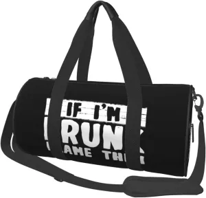 If I'M Drunk Blame Them Duffel Bag Gym Bag Travel Sports Tote Large Foldable Beach Swim Yoga4