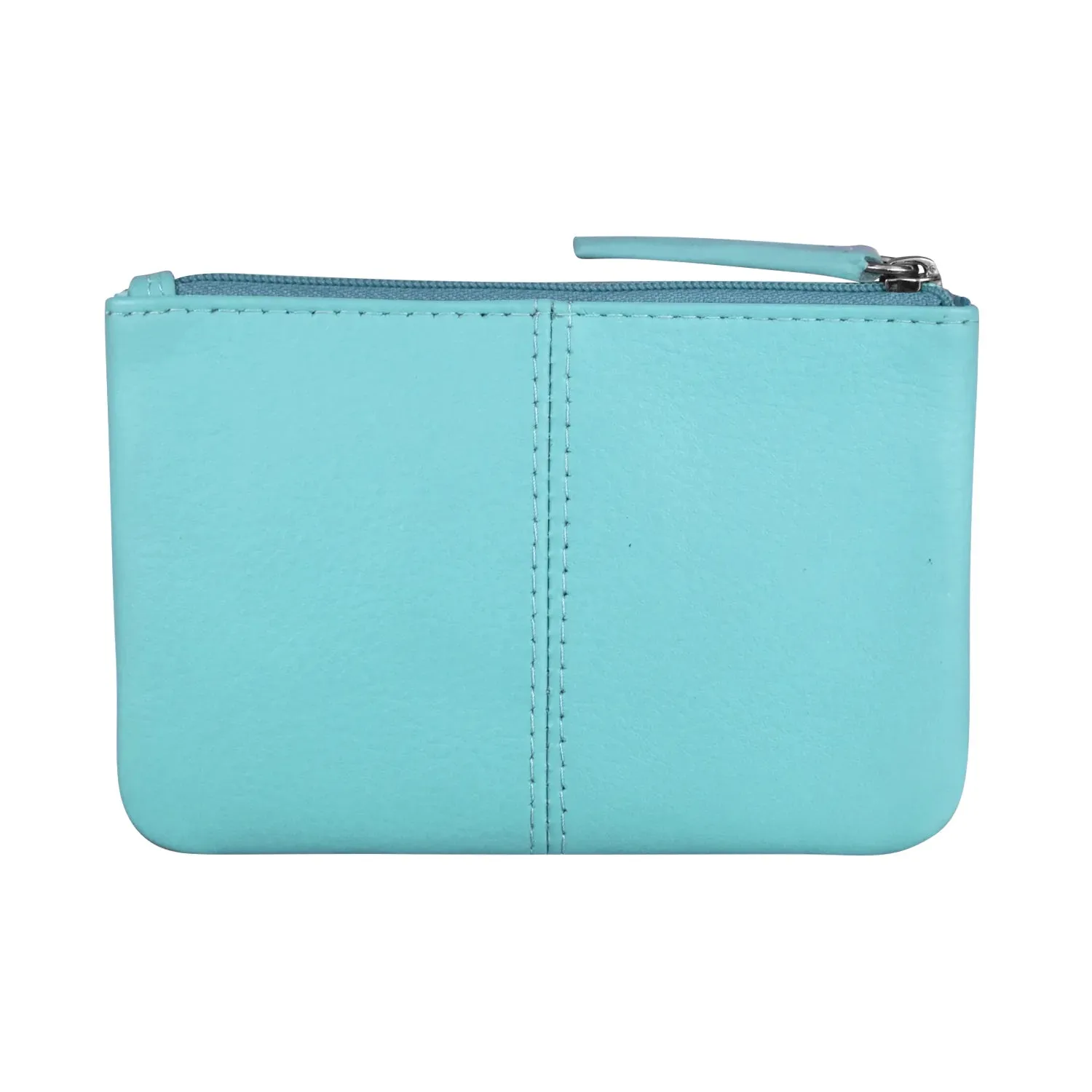 ILI New York  Leather Coin Holder with Key Ring - Aegean Blue