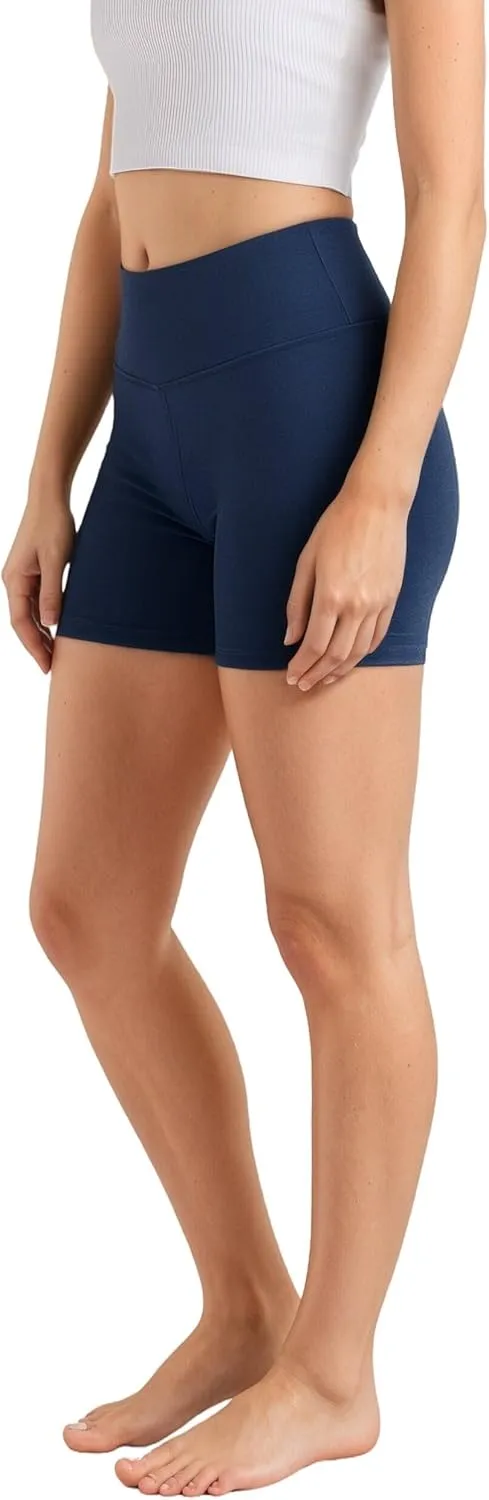 iLoveSIA Women's 4-in-1 Yoga Shorts, High Waisted Hidden Pocket, Built-in Seamless Thong Liner