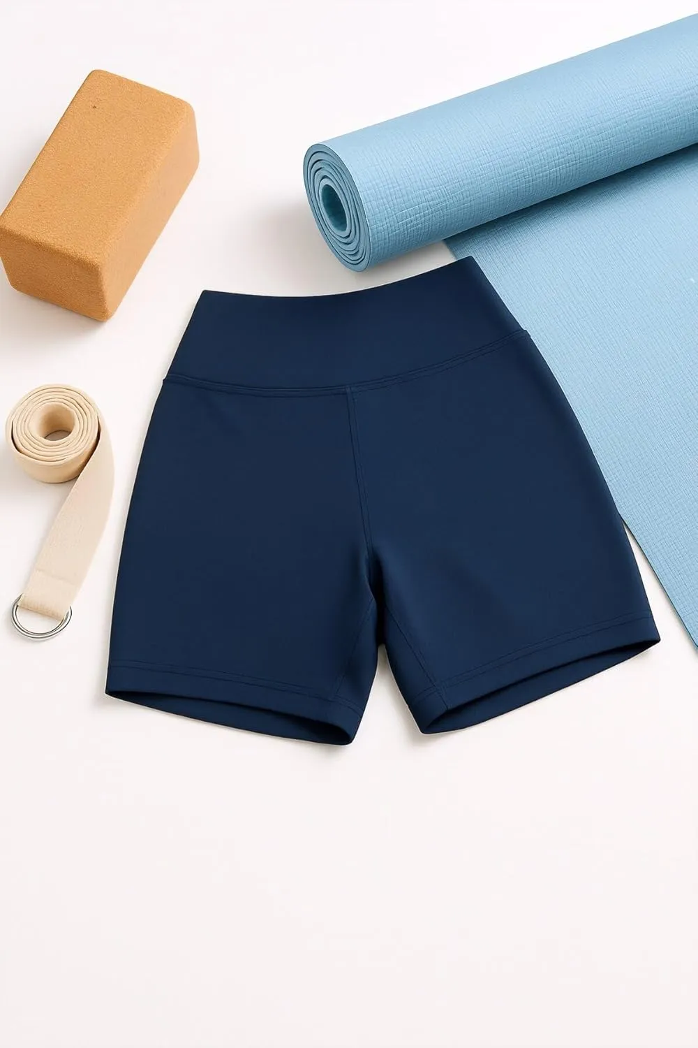 iLoveSIA Women's 4-in-1 Yoga Shorts, High Waisted Hidden Pocket, Built-in Seamless Thong Liner