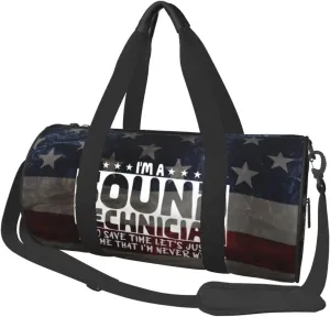 I'M A Sound Engineer To Save Time Duffel Bag Gym Bag Travel Sports Tote Large Foldable Beach Swim Yoga6
