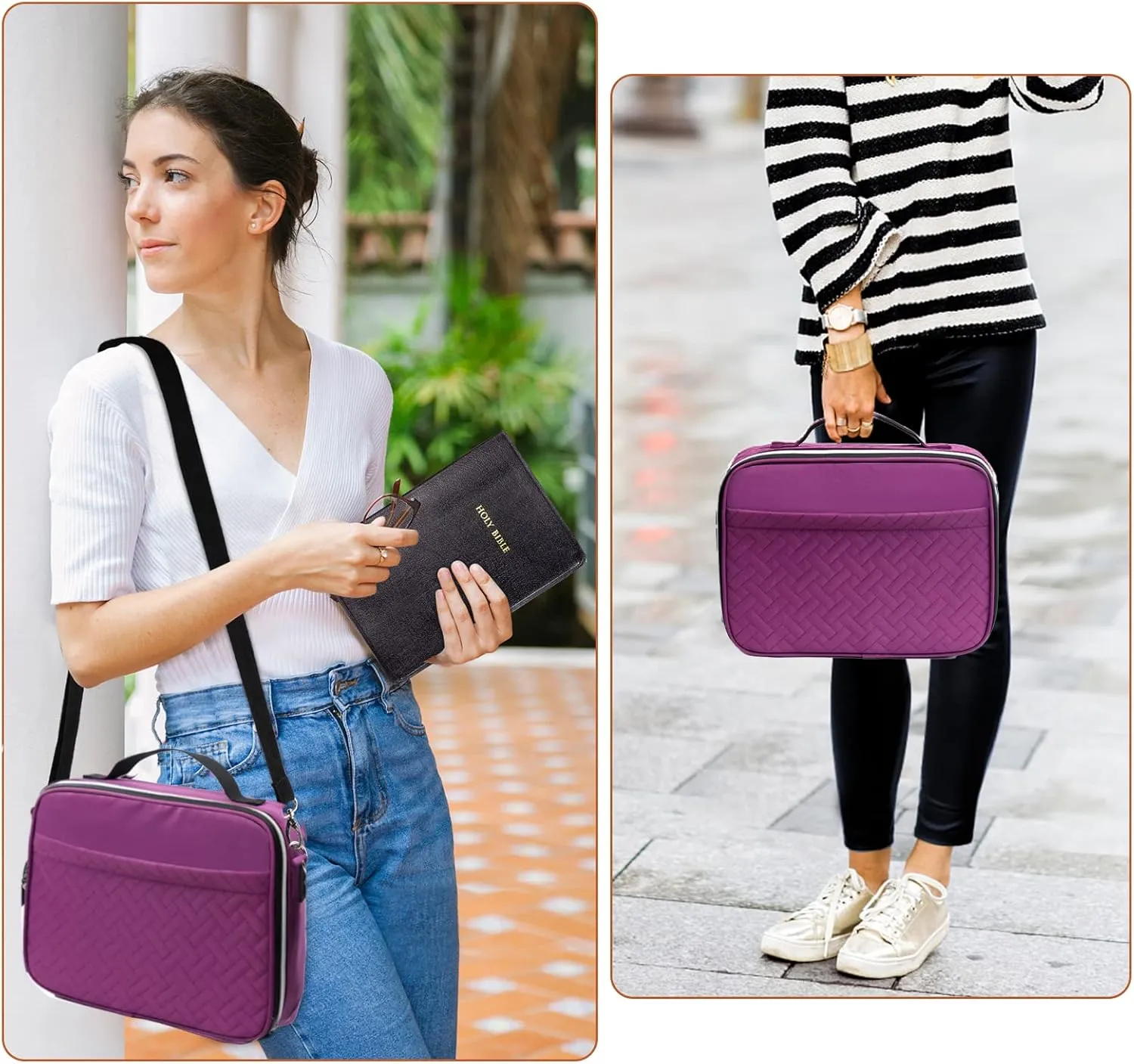 IMAGINING Bible Bible Cover for Women - Stylish Large Bible Covers - Carrying Case with Handles - Bag for Bible Lovers