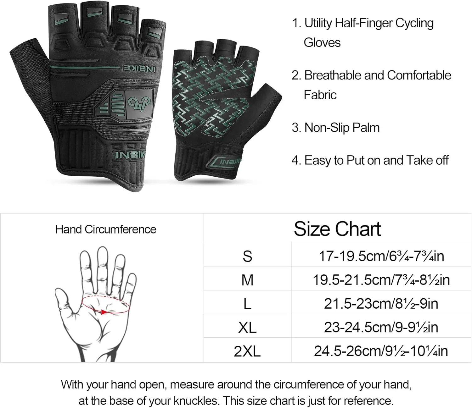 INBIKE Cycling Gloves Bike Glove Anti Slip Shock Absorbing Adjustable Breathable Padded MTB Racing Sports Gloves…
