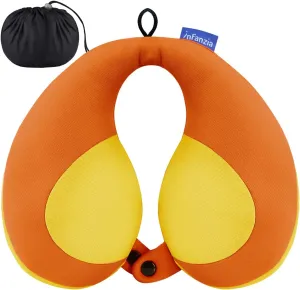 INFANZIA Kids Chin Supporting Travel Neck Pillow, Helps Support Head and Neck, Comfortably Designed for Head, Neck, and Chin Support - Gifts for Toddler/Child/Kids, Orange