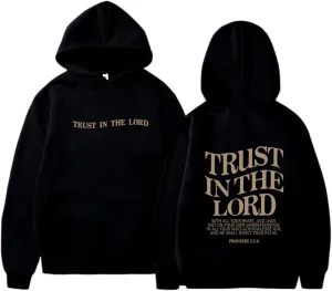 Inspirational Blouse Trust In The Lord Blouse Top for Women Jesus Is King Christ Christian Graphic Hoodies Pocket