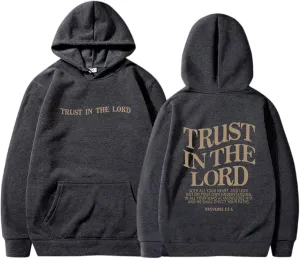 Inspirational Blouse Trust In The Lord Blouse Top for Women Jesus Is King Christ Christian Graphic Hoodies Pocket