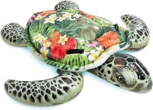 Intex Realistic Sea Turtle Inflatable Ride On Pool Float with Heavy Duty Handles for Pool Rafts and Inflatable Ride Ons